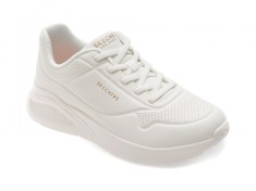 Pantofi sport SKECHERS albi, UNO LITE, din piele ecologica