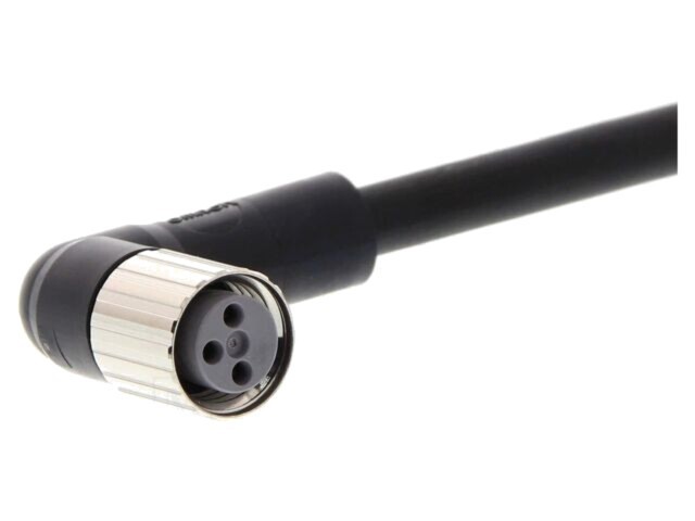 Cablu OMRON 2m PUR 3 pini M8 &icirc;n unghi pentru senzori/automatizări