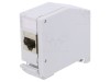 Adaptor Cat 6a Keystone RJ45 soclu x2 gri pentru şină DIN, Logilink