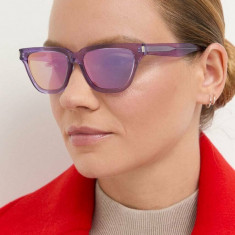 Saint Laurent ochelari de soare femei, culoarea transparent