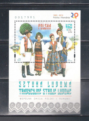 ROMANIA 2013 - POLONIA - ROMANIA, COLITA, MNH - LP 1995 foto