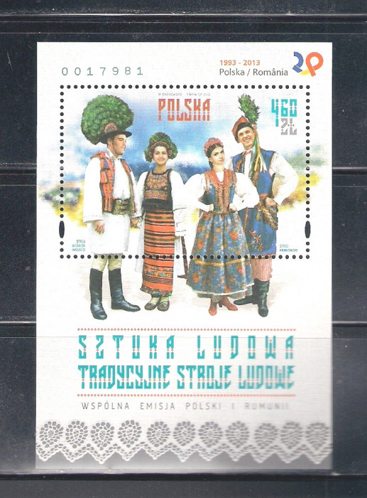 ROMANIA 2013 - POLONIA - ROMANIA, COLITA, MNH - LP 1995