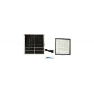 Proiector led de 200w cu panou solar 20W, baterie si telecomanda foto