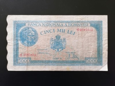 BANCNOTA- 5000 LEI 1945 - -ROM&amp;Acirc;NIA. foto