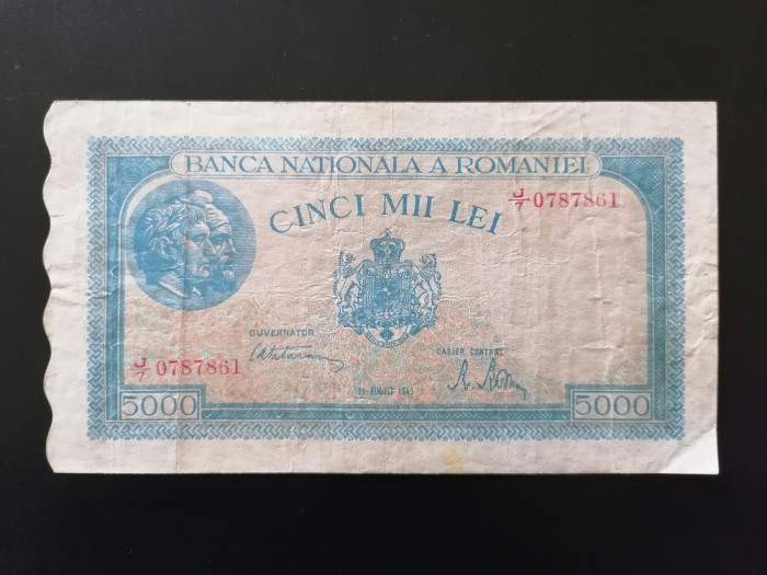 BANCNOTA- 5000 LEI 1945 - -ROM&Acirc;NIA.