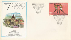 Romania, Traseul flacarii olimpice prin Romania, plic, Arad, 1972 foto
