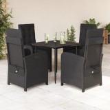 Cumpara ieftin Gossi set mobilier de gradina cu perne, 5 piese, negru, poliratan