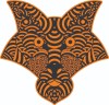 Sticker decorativ, Mandala, Lup, Portocaliu, 60 cm, 7252ST-1, Oem
