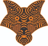 Cumpara ieftin Sticker decorativ, Mandala, Lup, Portocaliu, 60 cm, 7252ST-1, Oem