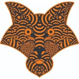 Sticker decorativ, Mandala, Lup, Portocaliu, 60 cm, 7252ST-1