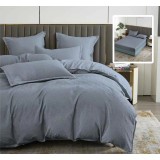 Lenjerie pat dublu,bumbac finet,6 piese,cearceaf cu elastic 160 180x200cm, cearceaf pilota 200x230cm, 2 fete de perna 50x70, 2 fete de perna 70x70,gri