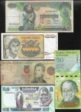 Set 5 bancnote de prin lume adunate (cele din imagini) #321, Asia