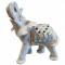 Statueta decorativa, Elefant cu perle, Alb, 20 cm, DVSAK023