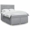 vidaXL Pat box spring cu saltea, gri deschis, 140x190 cm, textil 3291275