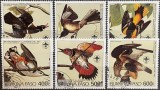 Burkina Faso 1985 &ndash; Seria Păsări John James Audubon &ndash; 6 timbre mari ștampilate