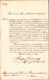 279S Scrisoare oficială semnată olograf de episcopul ortodox rom&acirc;n Procopie Ivacicovici, 1870, Arad