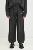 MKI MIYUKI ZOKU pantaloni de trening cu amestec de l&acirc;nă Mohair Blend Knit Wide Leg Joggers barbati, culoarea gri, melanj, MOHAIR.BLEND.KNIT.WIDE.