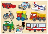 Puzzle Din Lemn Cu Butoni - Mijloace De Transport
