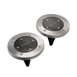 Set 2 Lampi Solare Gradina Strend Pro, LED, 11.5x14 cm, Argintiu/Negru, Plastic, Forma Cilindru, Incarcare 6h