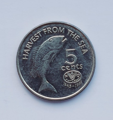 Fiji 5 cents 1995 UNC - Elizabeth II (FAO) - km 77 - A028 foto