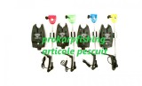 Set 4 Avertizori Pescuit Diamant Alb TLI-07, Senzori 9V + 4 Swingeri MKM2 LED, Rezistent Umezeala, Mufa Jack, Contragreutate 80g
