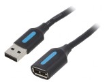 Cablu USB 2.0 USB A-A 2m Negru, Vention