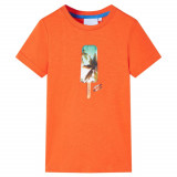 Tricou pentru copii, portocaliu &icirc;nchis, 140, vidaXL