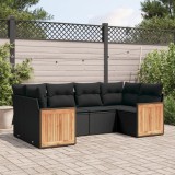 Cumpara ieftin Gossi set mobilier de gradina cu perne, 6 piese, negru, poliratan
