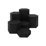 6 bucăți suporturi de expunere hexagonale din lemn
