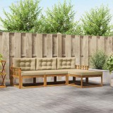 vidaXL Set de canapele de exterior cu pernă 4 pcs Natural și Bej 3367401
