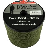 Web-Tex cordelina paracord, 3 mm, 100 m, verde