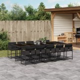 Cumpara ieftin Gossi set mobilier de exterior cu perne, 11 piese, negru, poliratan