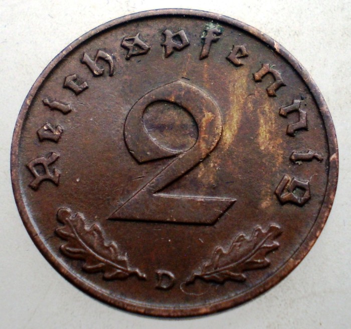 2.888 GERMANIA 2 REICHSPFENNIG 1938 D