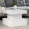 VidaXL Măsuță de cafea cu lumini LED, alb, 50x50x40 cm 839840