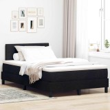 VidaXL Pat boxspring cu saltea cu saltea Negru 120 x 190 cm țesătură