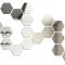 Set Oglinzi Decorative Acrilice Design Hexagon Silver M Size - MyStyle&reg; Luxury Home 6 bucati