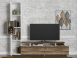 Cumpara ieftin Ansamblu Comoda TV Tulip Alb-Walnut