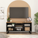 Dulap TV, 100x33x46 cm, lemn masiv de acacia&amp;lemn prelucrat GartenMobel Dekor, vidaXL