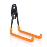 Cumpara ieftin Suport cu carlig universal pentru depozitare, bicicleta, scule si unelte de garaj, 16 x 19 cm, negru portocaliu