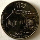 AMERICA QUARTER 1/4 DOLLAR 2004 LITERA D. (FUNDATIE IN EDUCATIE - IOWA),BU, America de Nord, Cupru-Nichel