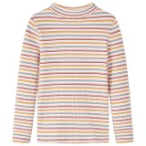 Tricou de copii cu m&acirc;neci lungi, ecru, 104, vidaXL