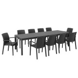 Set de mobilier de grădină Letta II 10+1 grafit