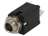 Conector Jack 6,3mm Soclu Mamă Mono Piste 2 Drept THT