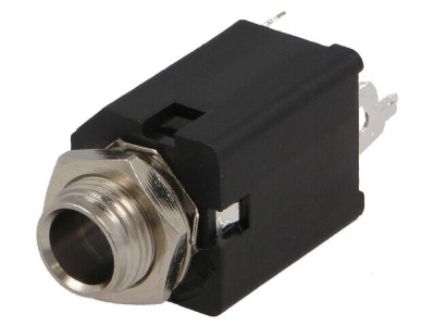 Conector Jack 6,3mm Soclu Mamă Mono Piste 2 Drept THT foto