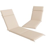 Outsunny Set de 2 perne pentru șezlong, pernă de soare cu 6 prinderi, rezistență UV, 183x53,5x6,5cm, crem | Aosom Romania