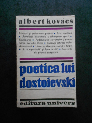ALBERT KOVACS - POETICA LUI DOSTOIEVSKI (1987) foto