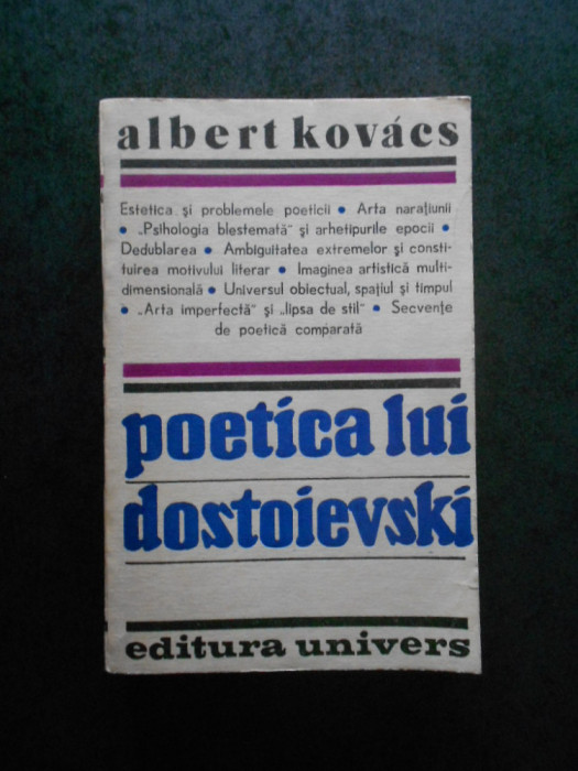 ALBERT KOVACS - POETICA LUI DOSTOIEVSKI (1987)