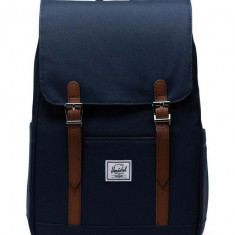 Herschel rucsac Retreat Small Backpack culoarea albastru marin, mare, neted