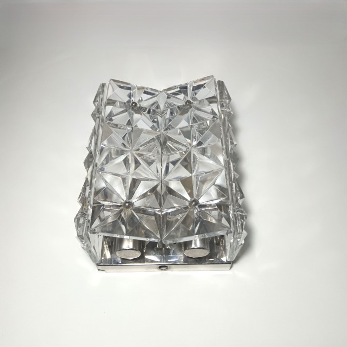 Aplică Kinkeldey, Art Deco, PostModern, cristal, crom, vintage