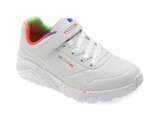 Cumpara ieftin Pantofi sport SKECHERS albi, UNO LITE, din piele ecologica